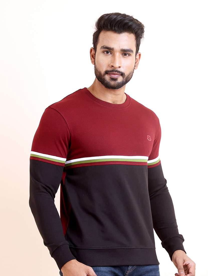 men long sleeves color block sweatshirt - 21724380 -  Standard Image - 1