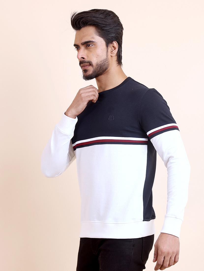 men long sleeves color block sweatshirt - 21724381 -  Standard Image - 1