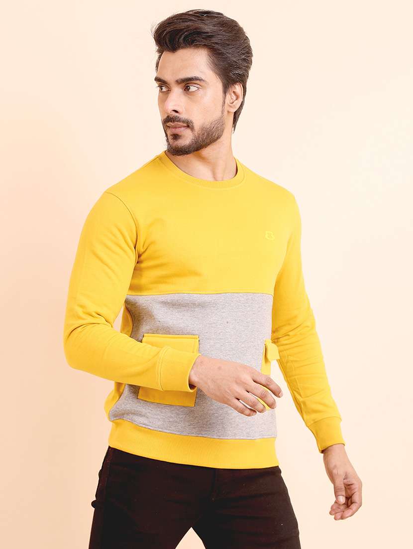 men long sleeves color block sweatshirt - 21724400 - Standard Image - 1