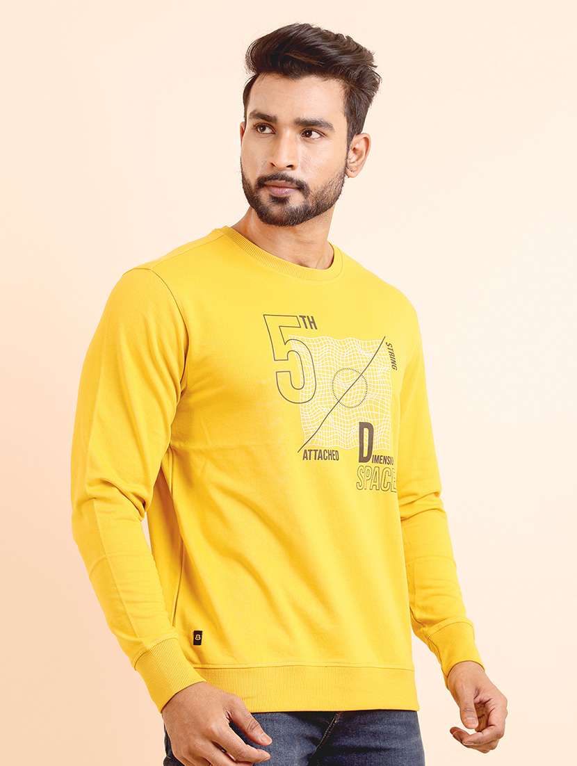 men long sleeves front print sweatshirt - 21724402 - Standard Image - 1