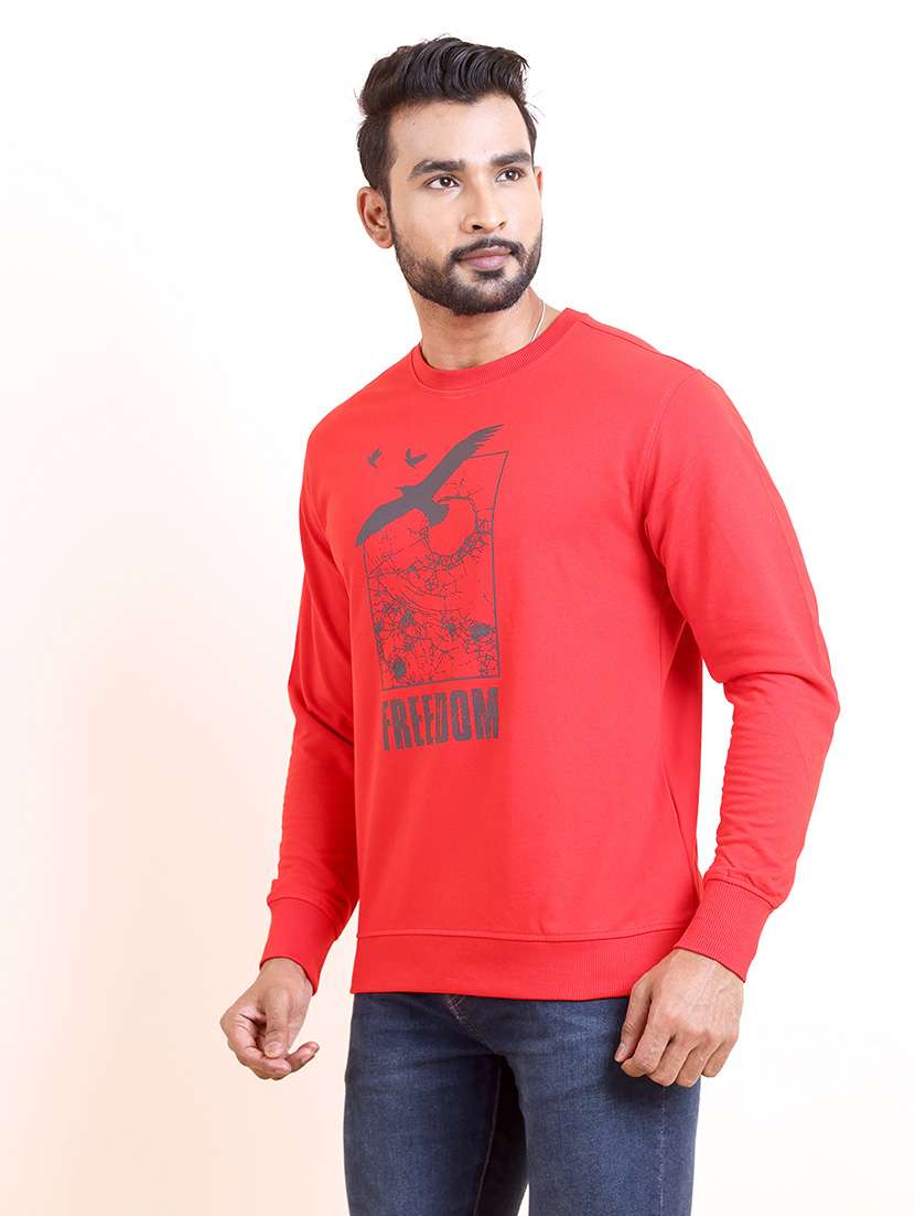 men long sleeves front print sweatshirt - 21724407 - Standard Image - 1