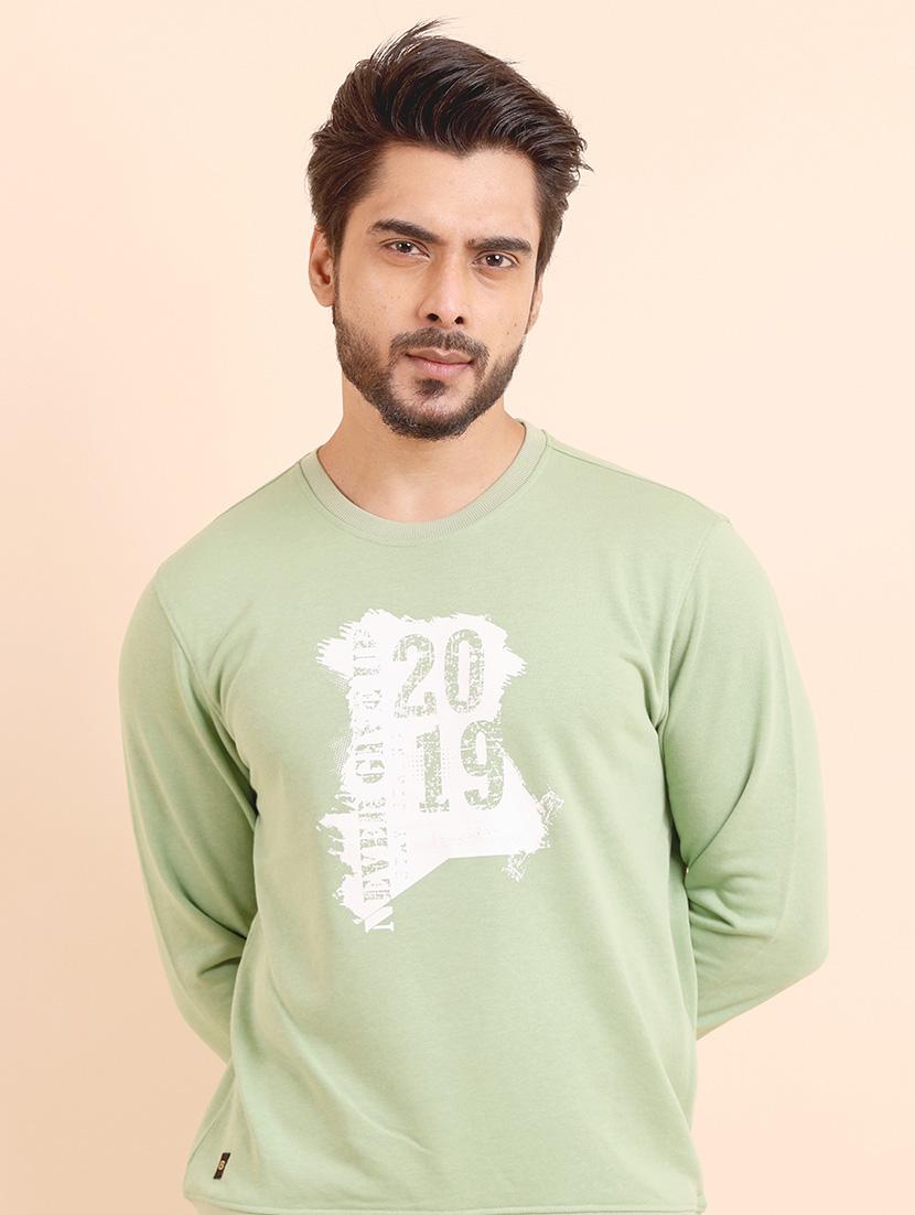 men long sleeves front print sweatshirt - 21724412 - Standard Image - 1
