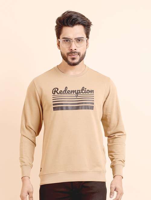 men long sleeves chest print sweatshirt - 21724420 - Standard Image - 0