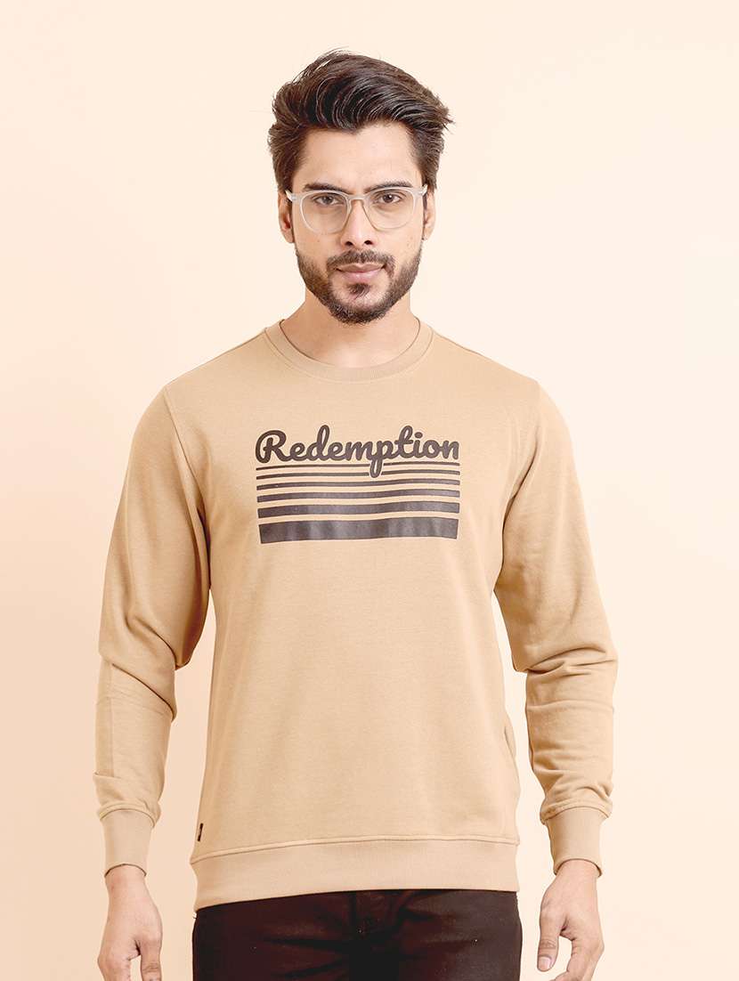 men long sleeves chest print sweatshirt - 21724420 - Zoom Image - 0