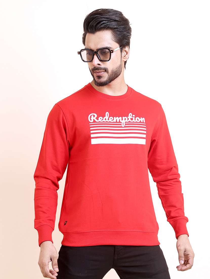 men long sleeves chest print sweatshirt - 21724422 - Zoom Image - 0
