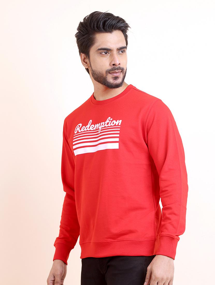 men long sleeves chest print sweatshirt - 21724422 -  Standard Image - 1