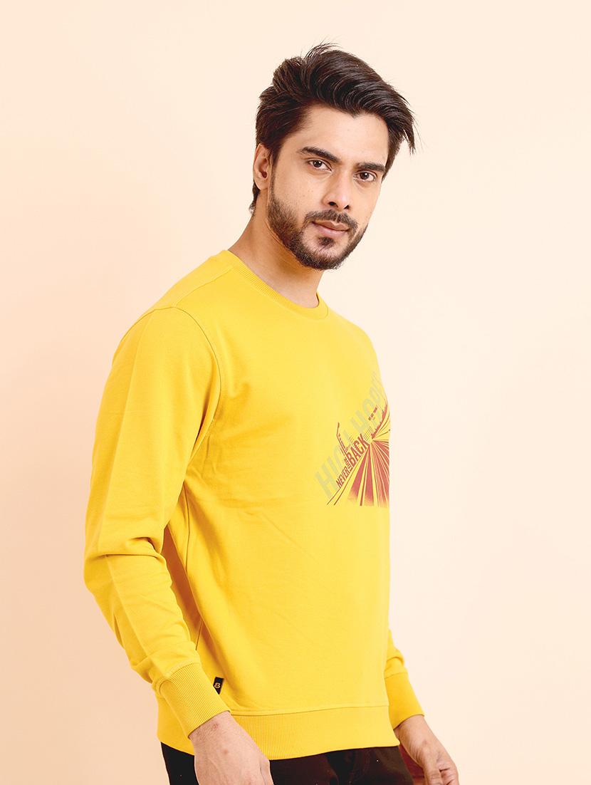 men long sleeves chest print sweatshirt - 21724423 -  Standard Image - 1