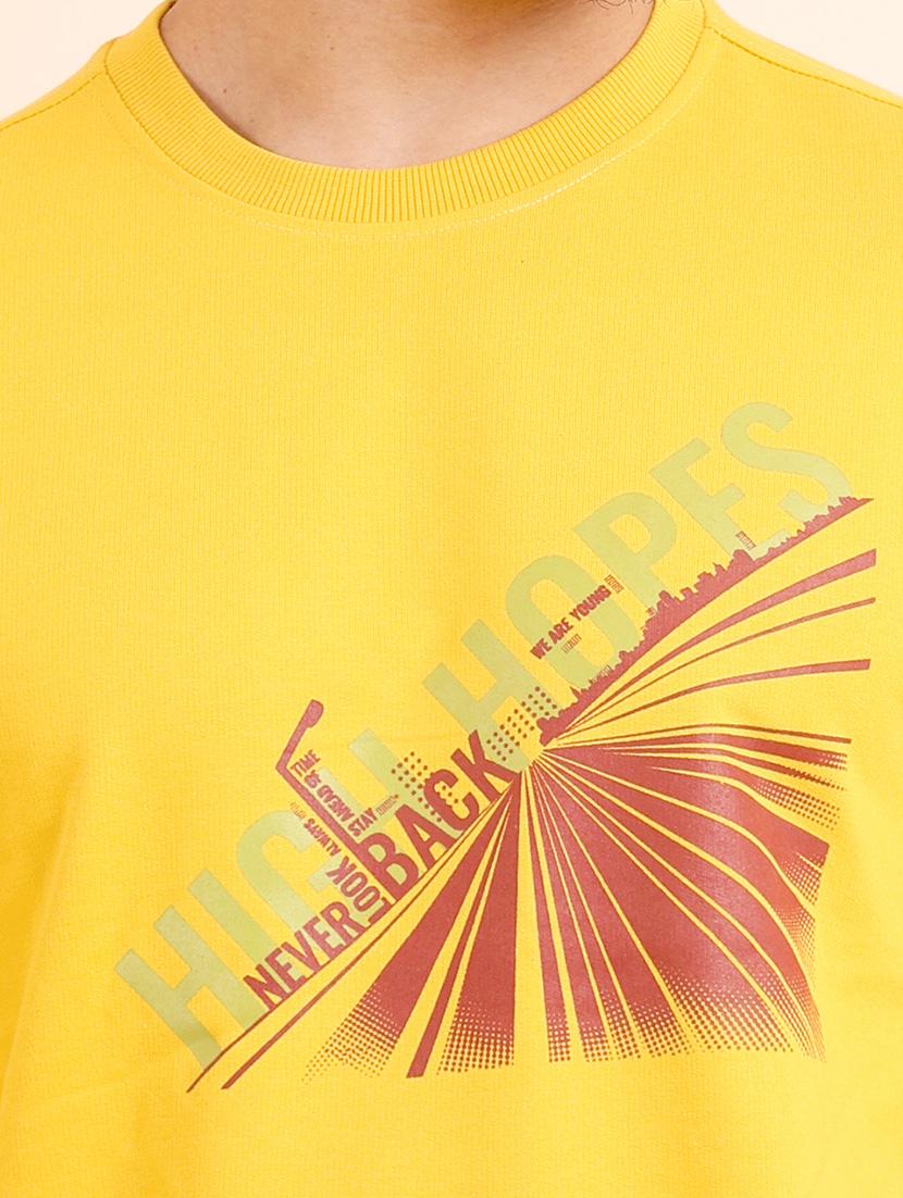 men long sleeves chest print sweatshirt - 21724423 - Standard Image - 4