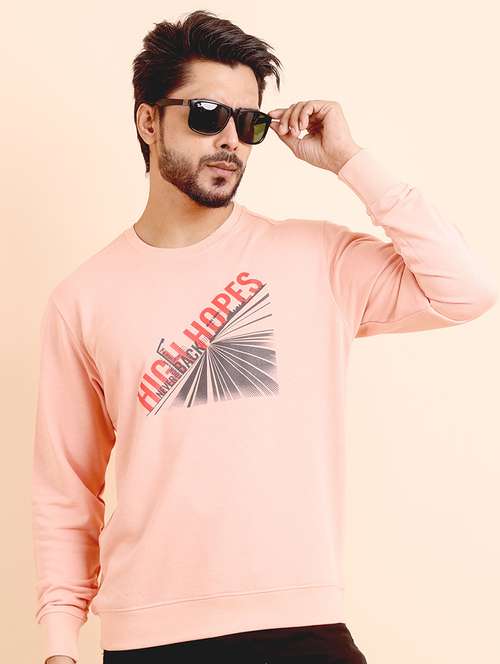 men long sleeves chest print sweatshirt - 21724425 -  Standard Image - 0