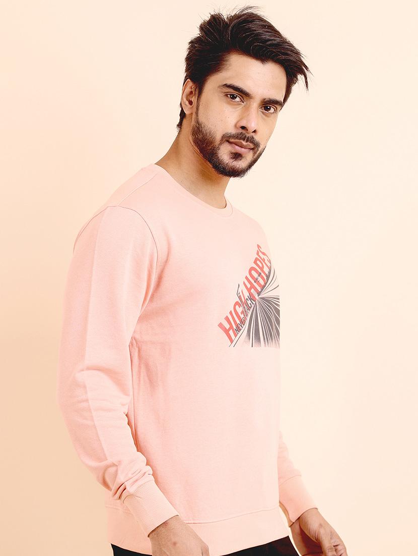men long sleeves chest print sweatshirt - 21724425 - Standard Image - 1