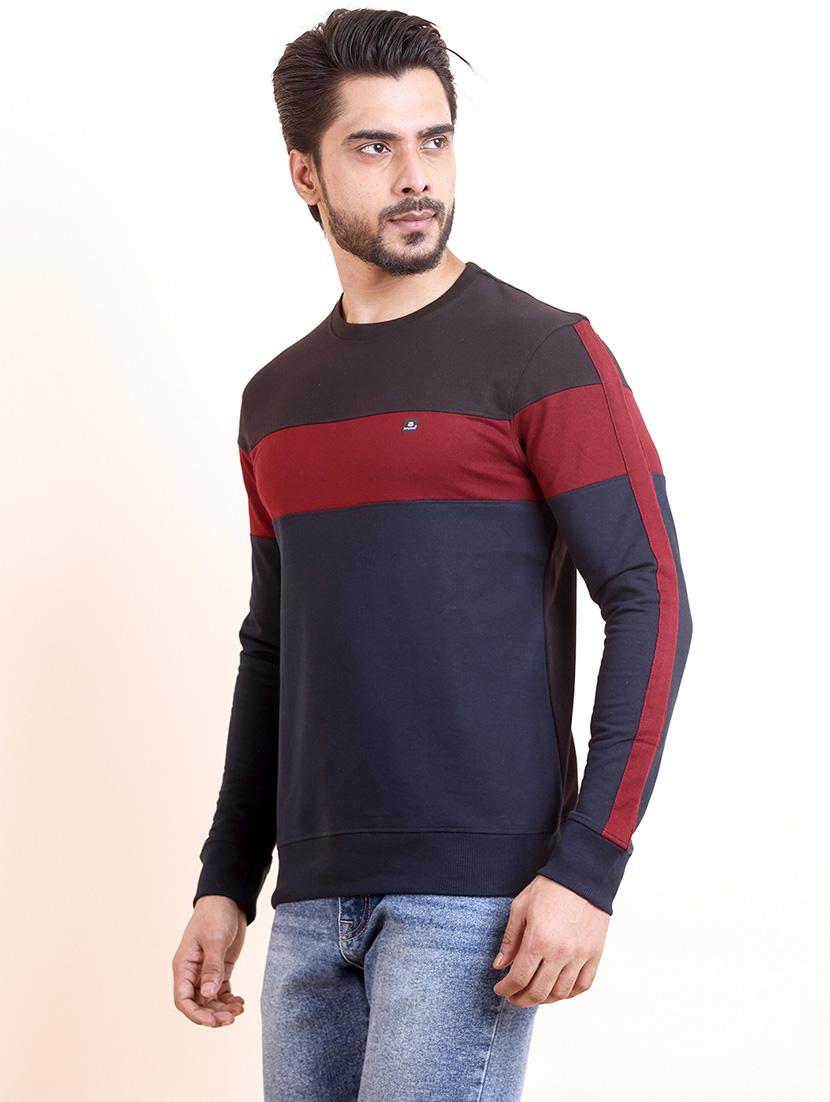 men long sleeves color block sweatshirt - 21724427 - Standard Image - 1