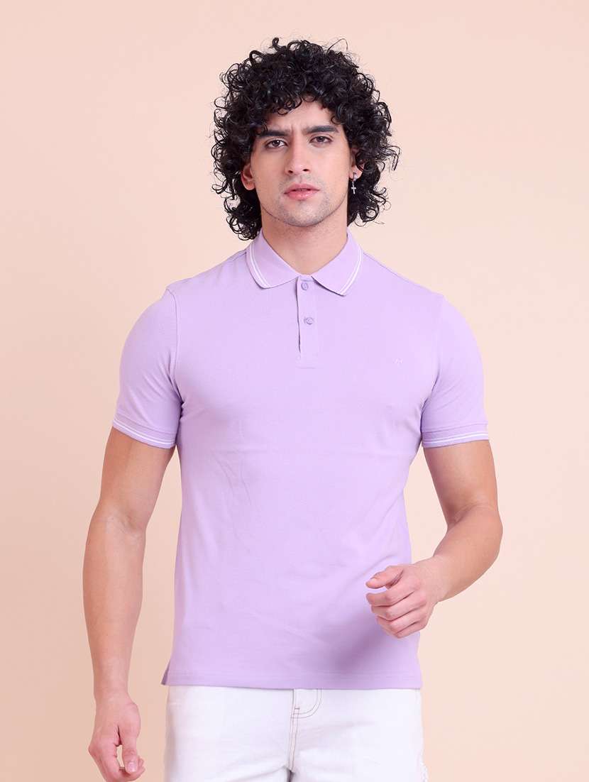 men short sleeves plain polo t-shirt - 21724484 - Zoom Image - 0