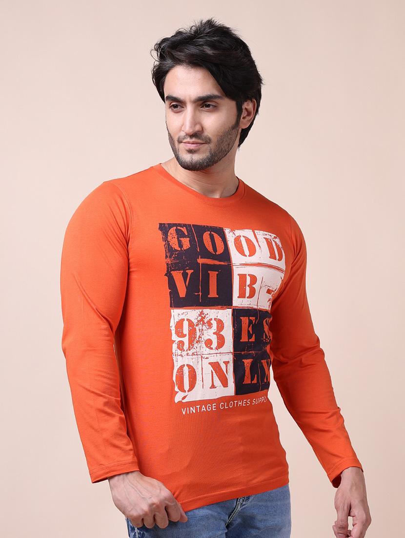men long sleeves front print t-shirt - 21724505 - Standard Image - 1