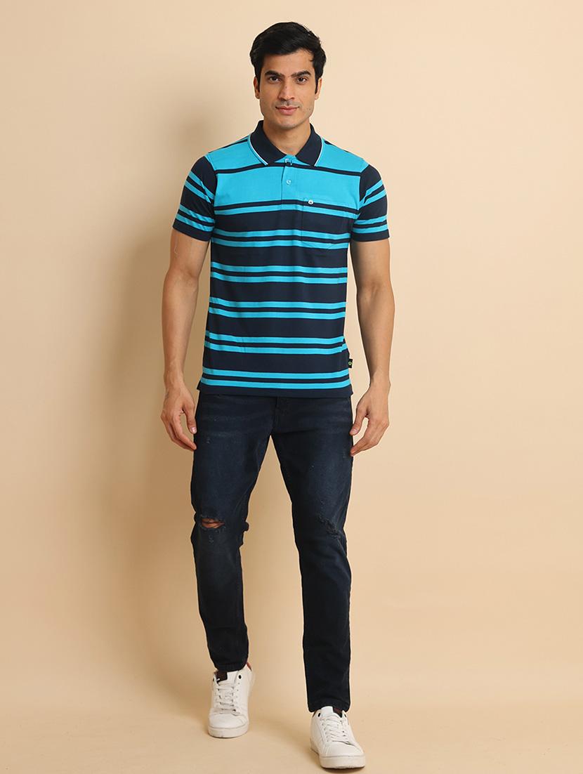men short sleeves striped polo t-shirt - 21724513 - Standard Image - 4