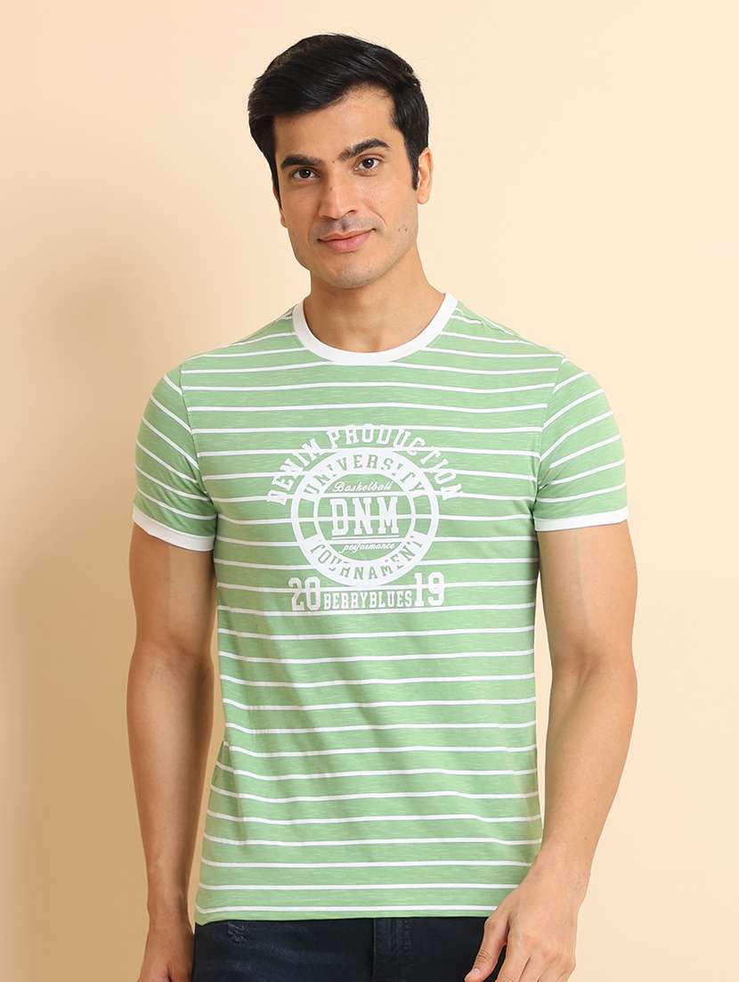men short sleeves striped t-shirt