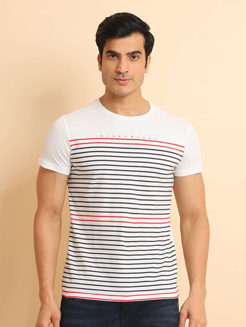 men short sleeves striped t-shirt