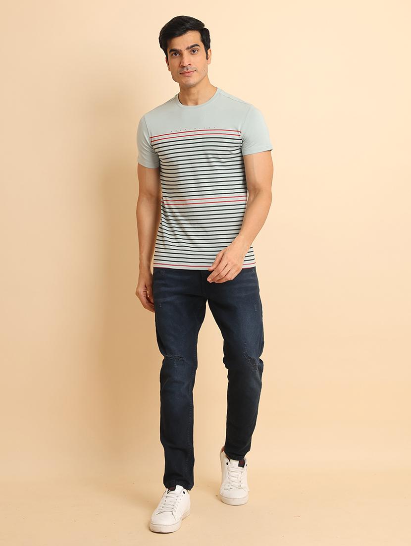 men short sleeves striped t-shirt - 21724558 - Standard Image - 4