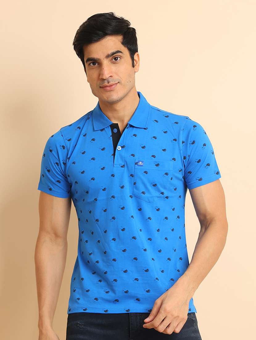men short sleeves printed polo t-shirt