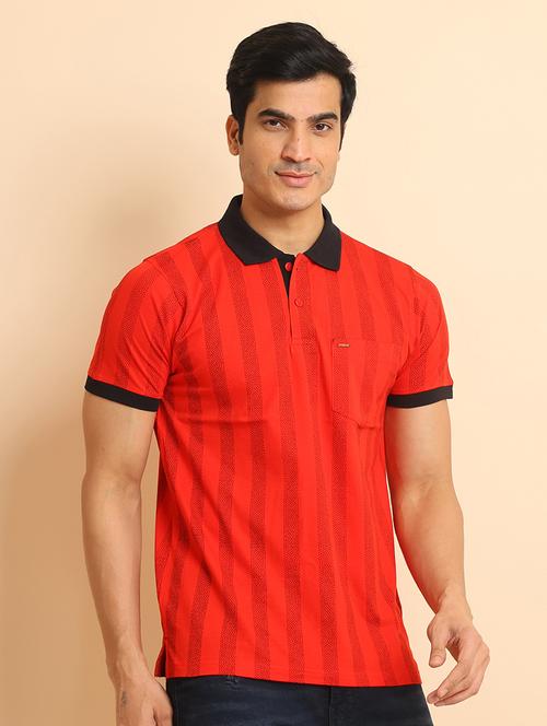 men short sleeves striped polo t-shirt - 21724620 - Standard Image - 0
