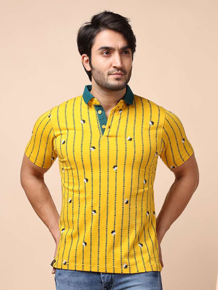men short sleeves printed polo t-shirt - 21724645 -  Zoom Image - 0