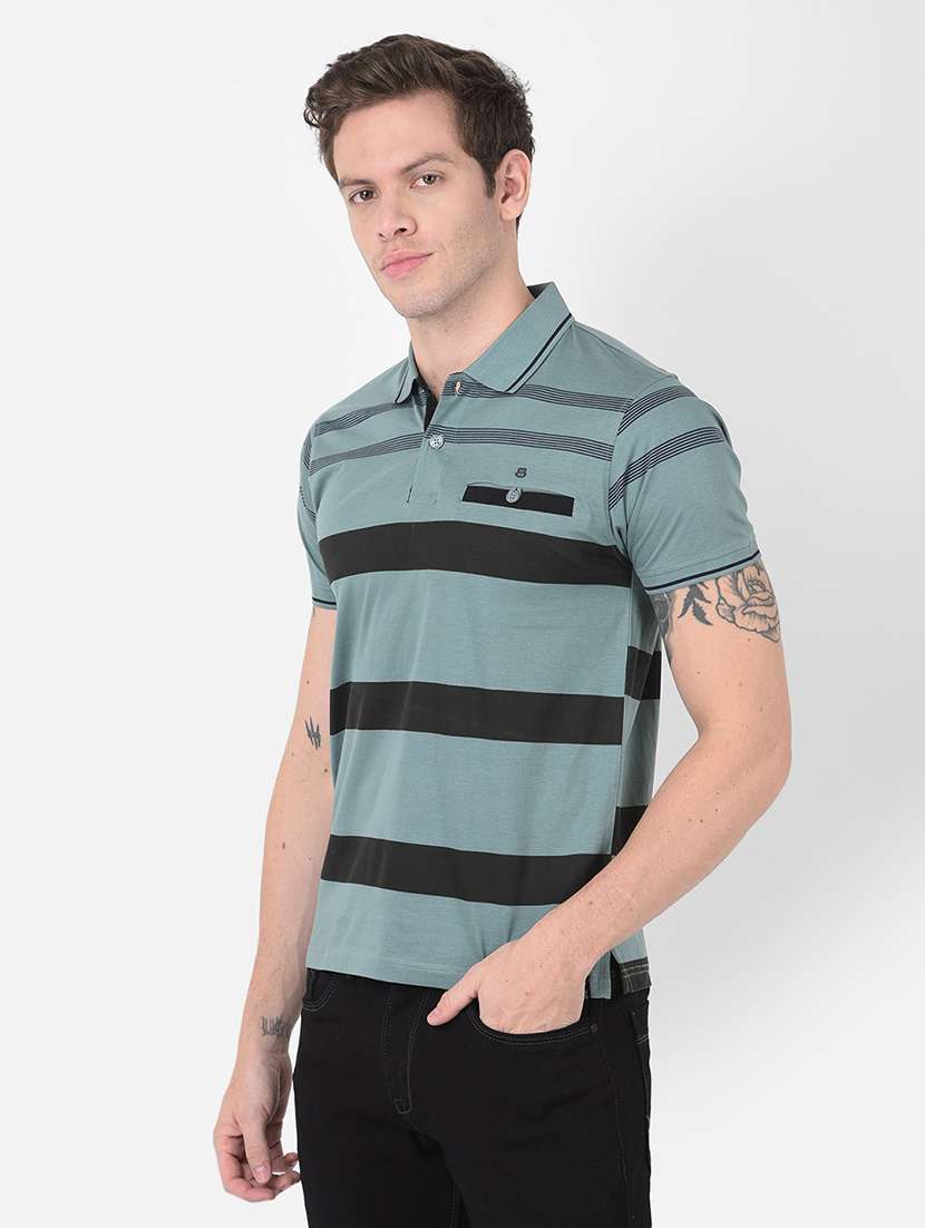 men striped short sleeves polo t-shirt - 21724854 - Standard Image - 1