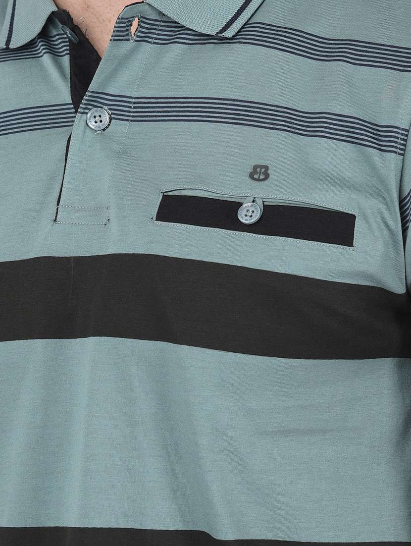 men striped short sleeves polo t-shirt - 21724854 - Standard Image - 4