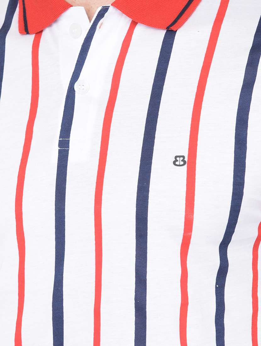 men striped short sleeves polo t-shirt - 21724855 - Standard Image - 4