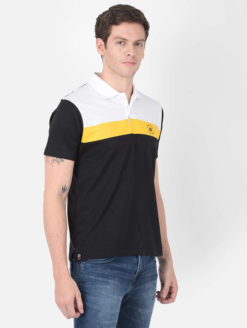 men short sleeves color block polo t-shirt - 21724868 -  Standard Image - 1