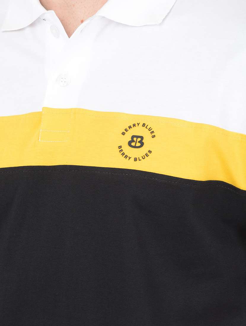 men short sleeves color block polo t-shirt - 21724868 -  Standard Image - 4
