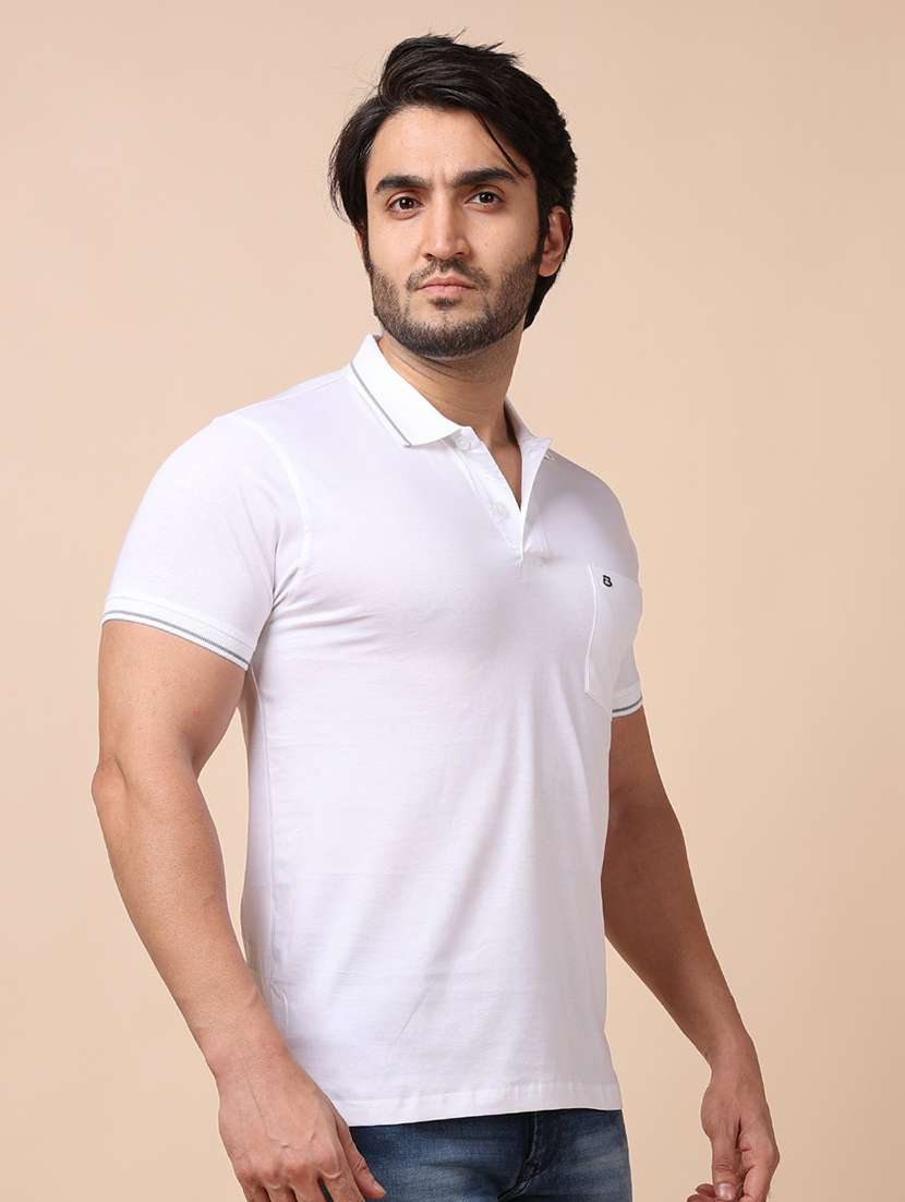 Men Short Sleeves Plain Polo T-shirt - 21724966 -  Standard Image - 1
