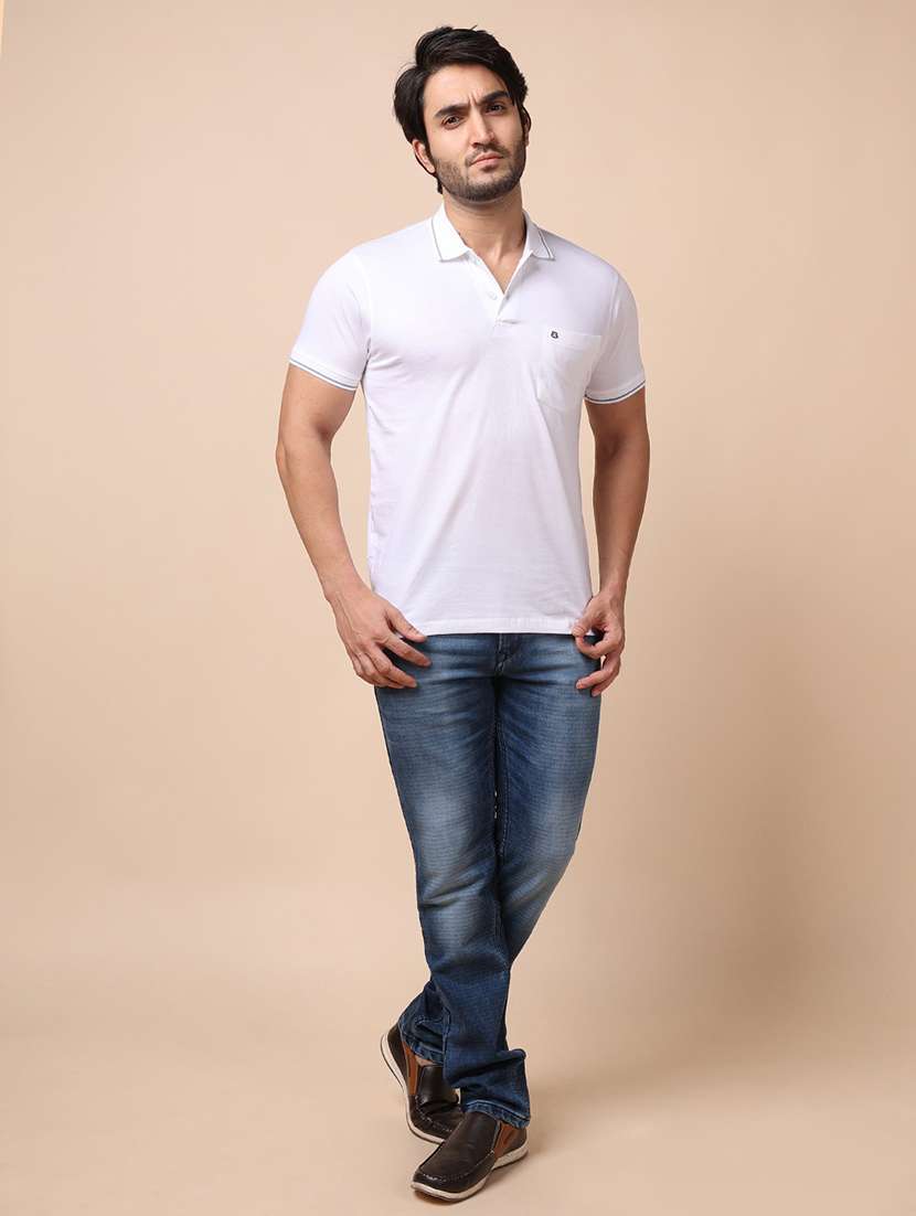 Men Short Sleeves Plain Polo T-shirt - 21724966 -  Standard Image - 4