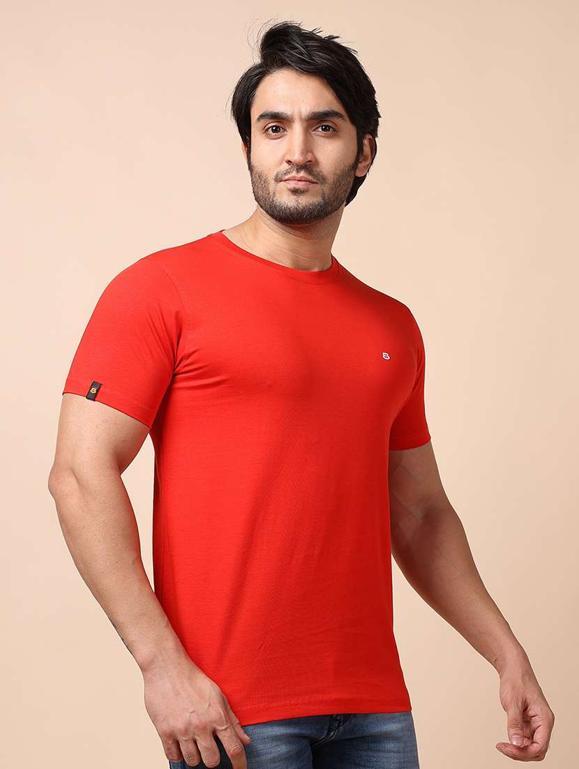 men short sleeves plain t-shirt - 21724987 - Standard Image - 1