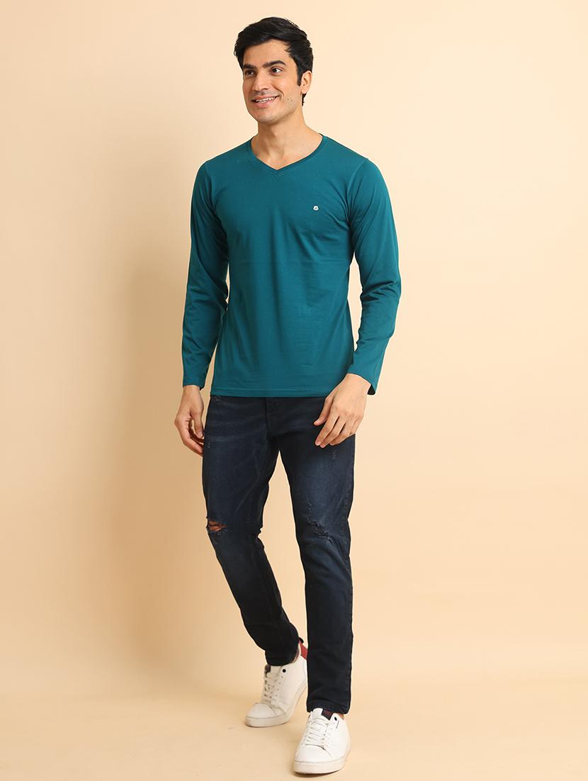 men long sleeves plain t-shirt - 21724999 - Standard Image - 4