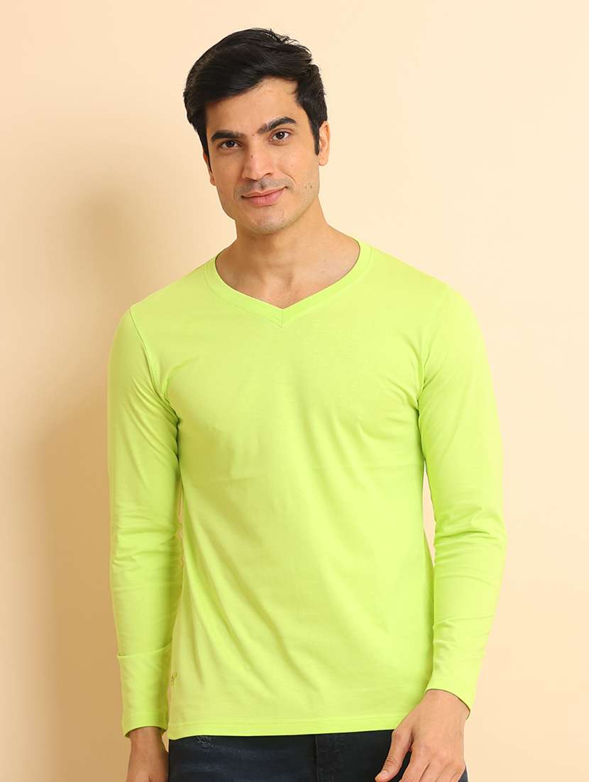 men long sleeves plain t-shirt - 21725002 -  Zoom Image - 0