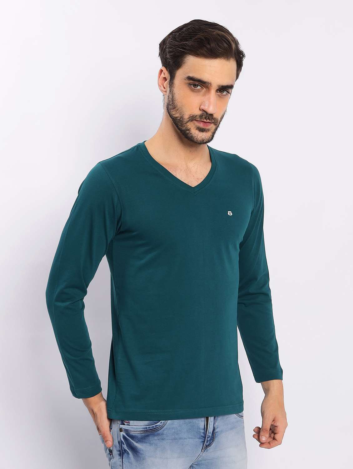 men long sleeves plain t-shirt - 21725014 -  Standard Image - 1
