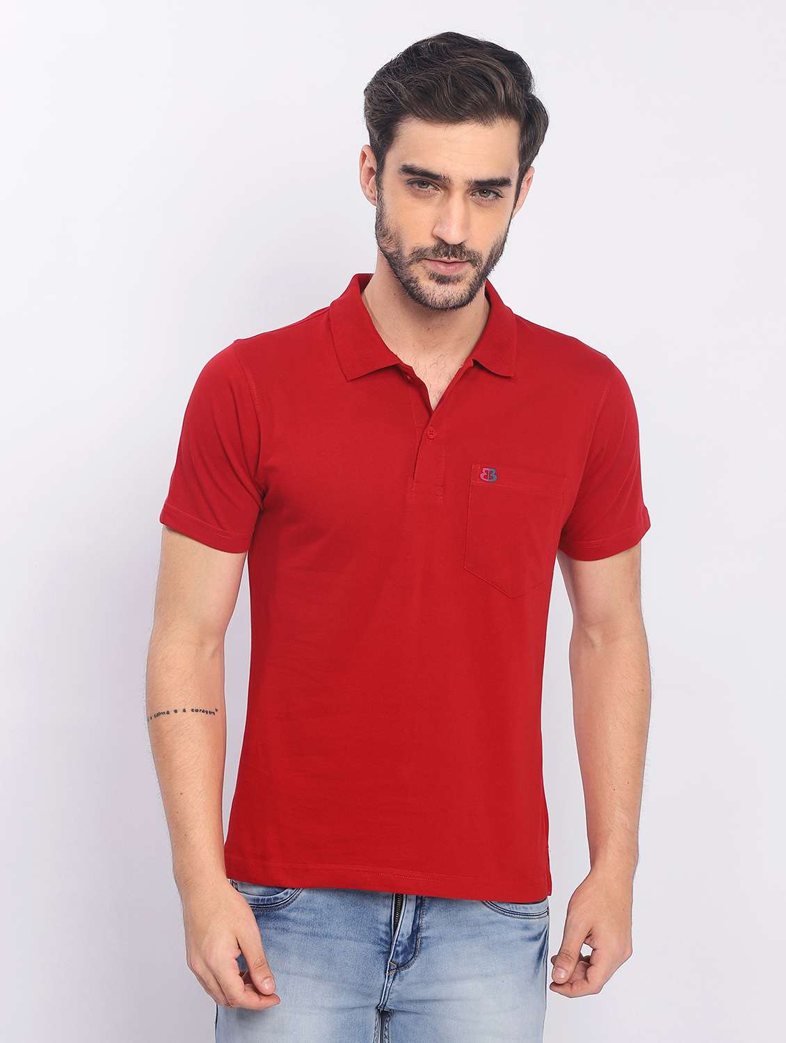 men short sleeves plain polo t-shirt - 21725019 - Zoom Image - 0