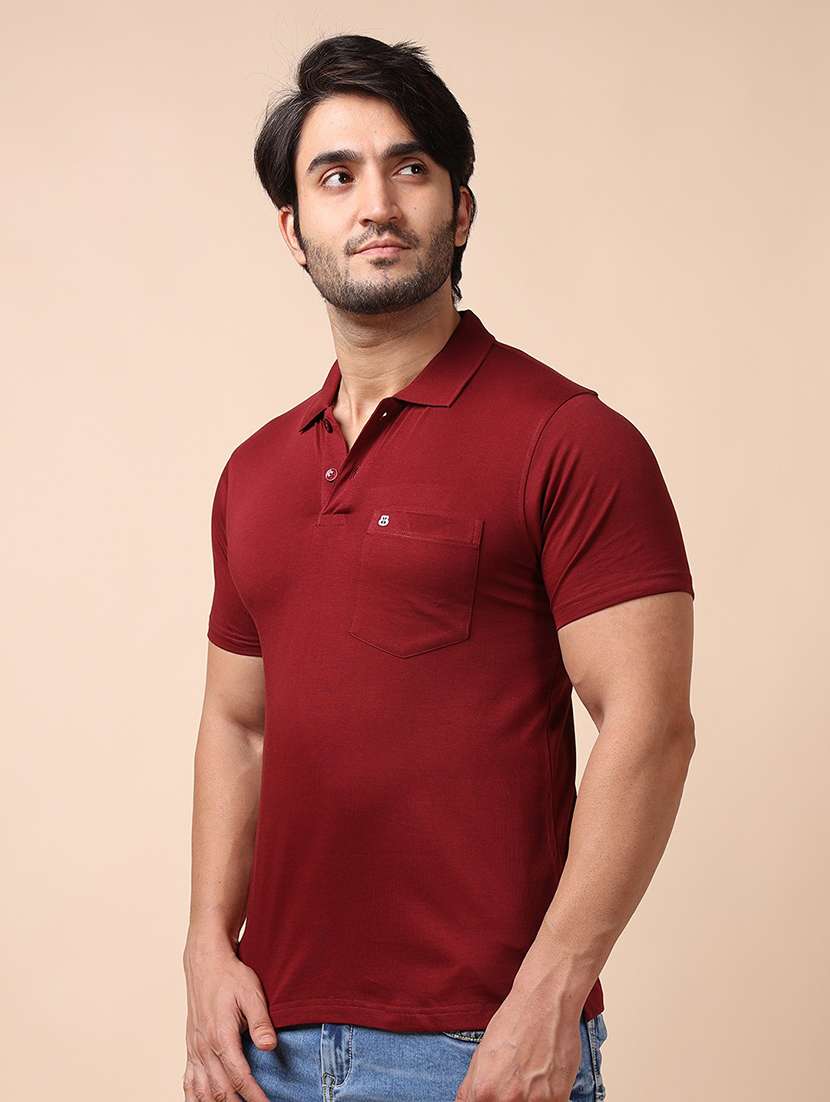 men short sleeves plain polo t-shirt - 21725030 - Standard Image - 1