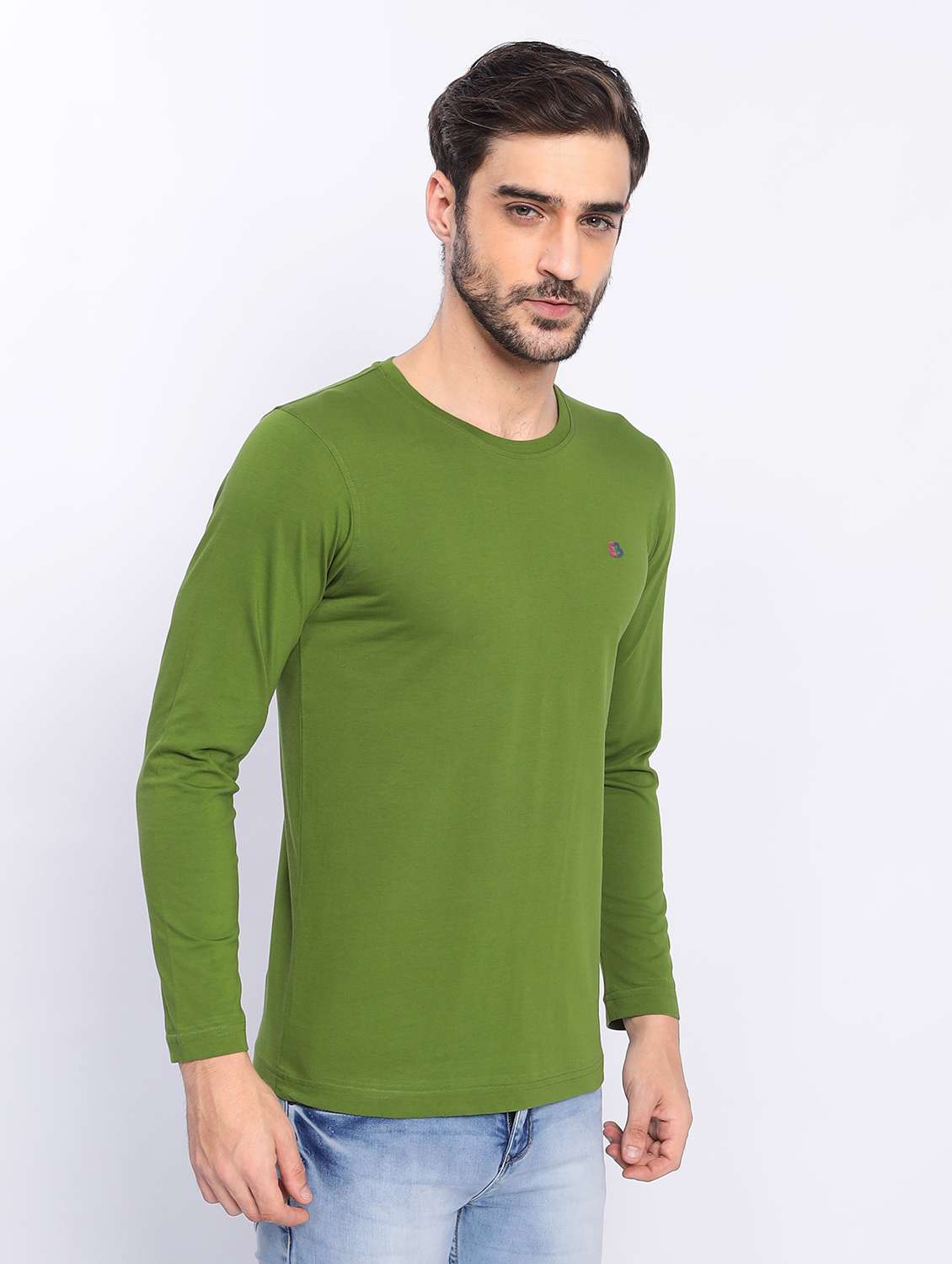 men long sleeves plain t-shirt - 21725037 -  Standard Image - 1