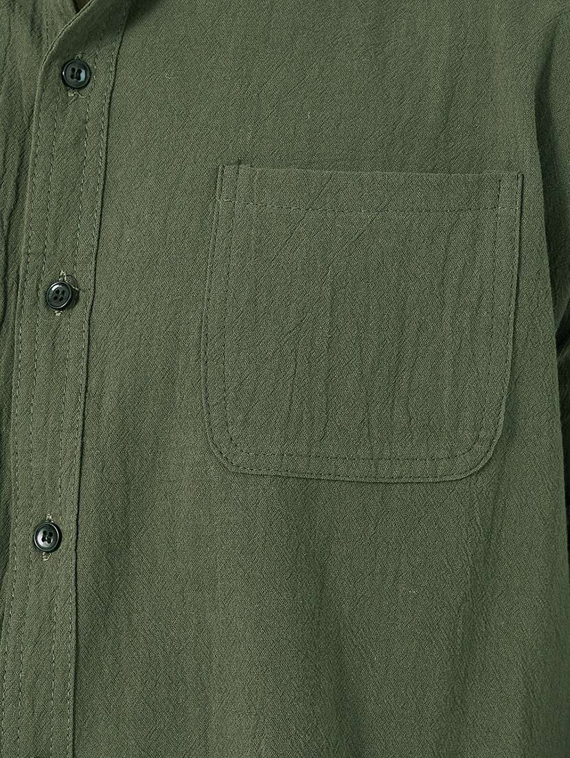 men solid mandarin neck shirt  - 21725204 -  Standard Image - 4