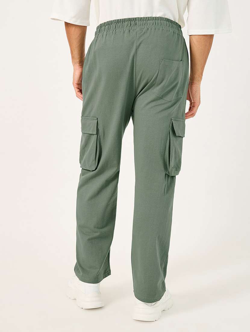 men solid mid rise cargo - 21725237 -  Standard Image - 1