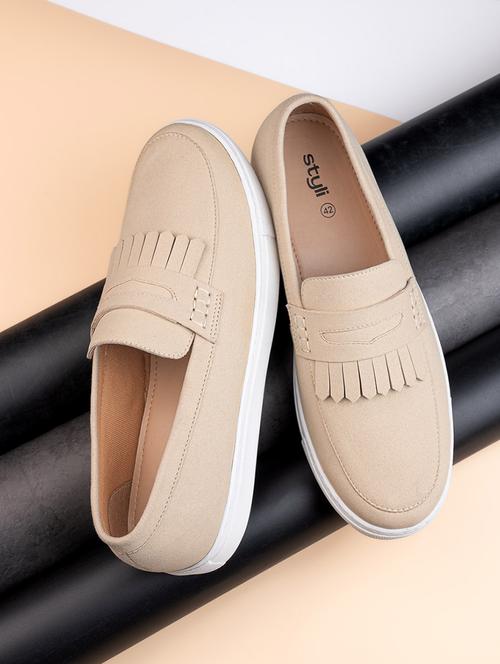 men solid slip on loafer - 21725240 - Standard Image - 0
