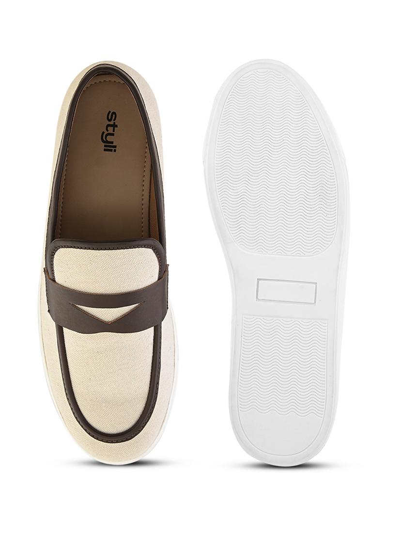 men solid slip on loafer - 21725252 - Standard Image - 4