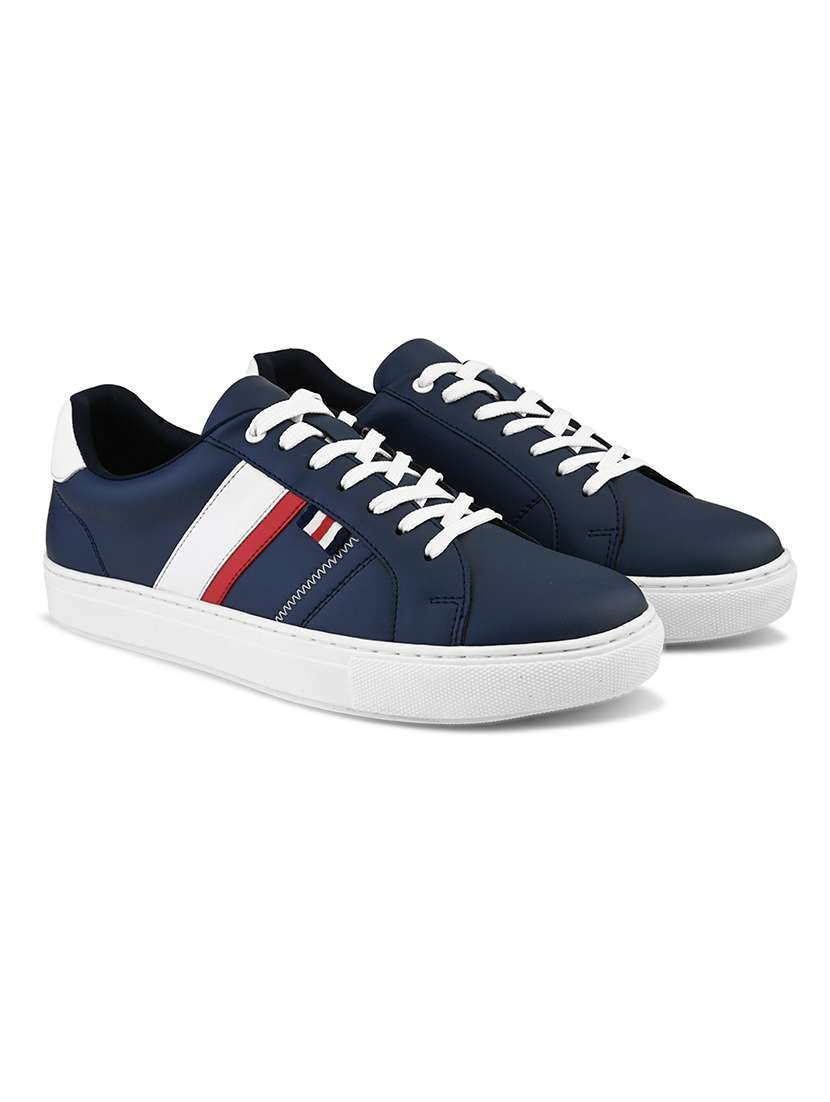 men navy blue lace up sneaker - 21725259 -  Standard Image - 1