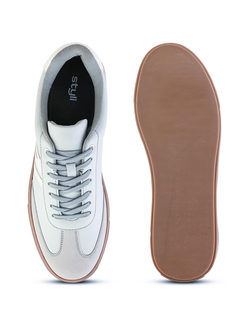 men grey lace up sneaker - 21725262 - Standard Image - 4