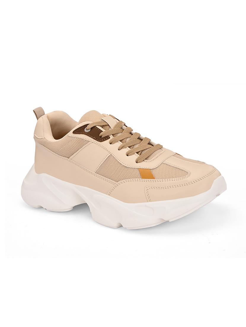men beige lace up sneaker - 21725272 - Standard Image - 1