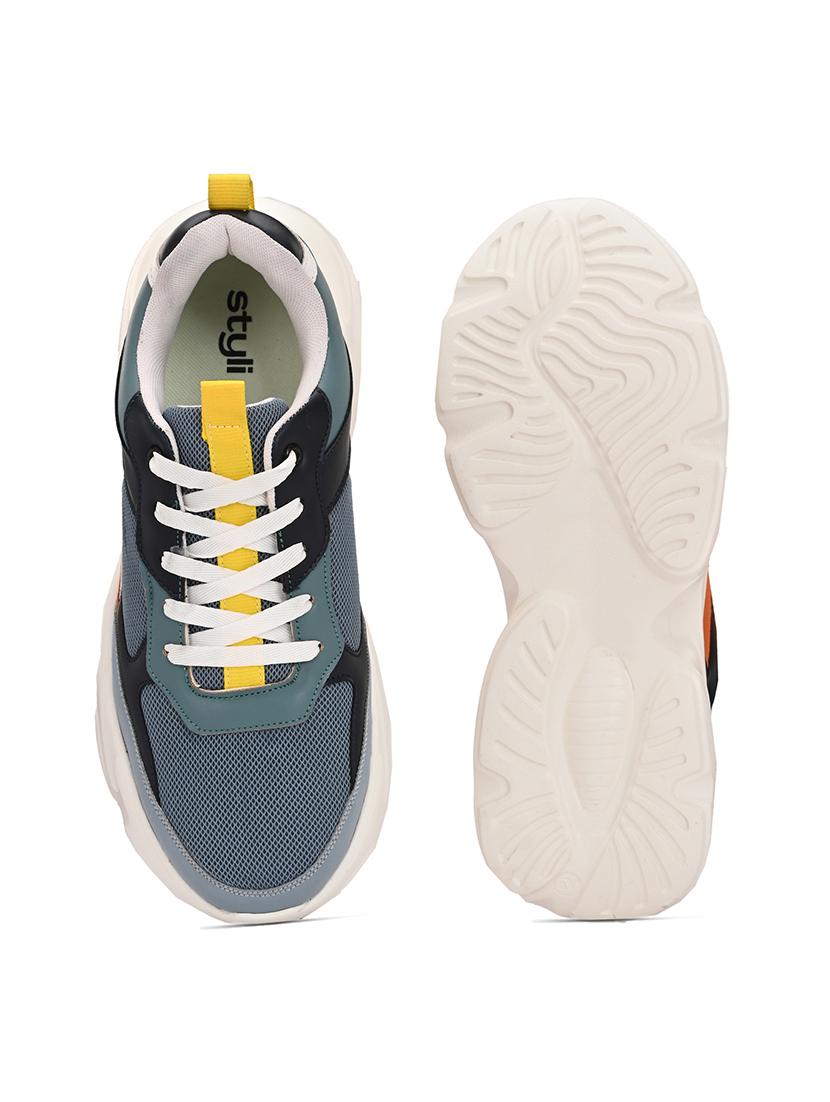 men blue lace up sneaker - 21725273 - Standard Image - 4