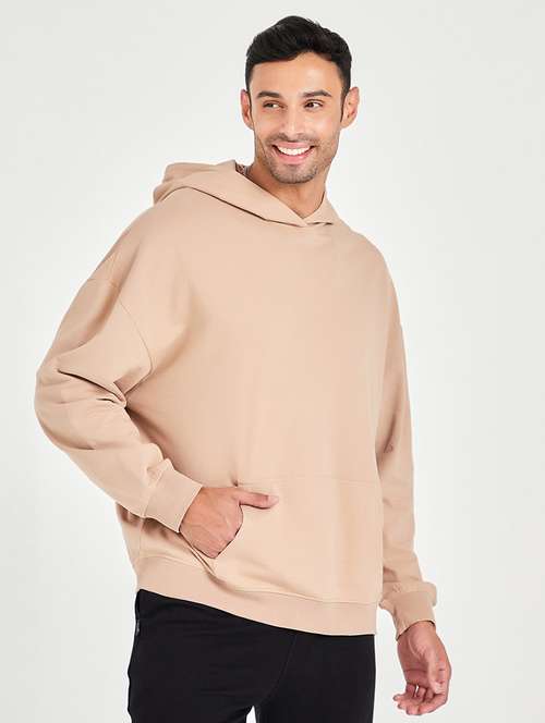men solid hooded sweatshirt
