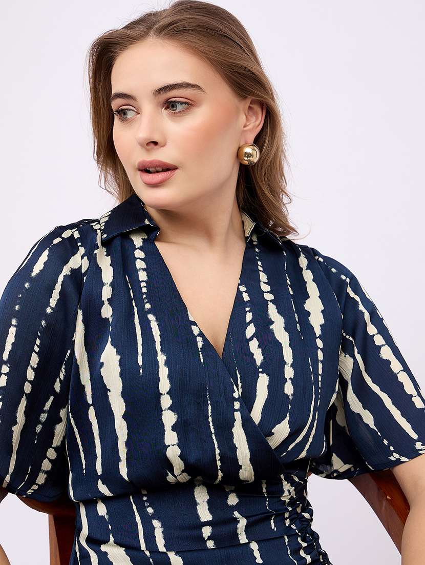 women tie & dye collared a-line dress - 21725295 -  Standard Image - 4