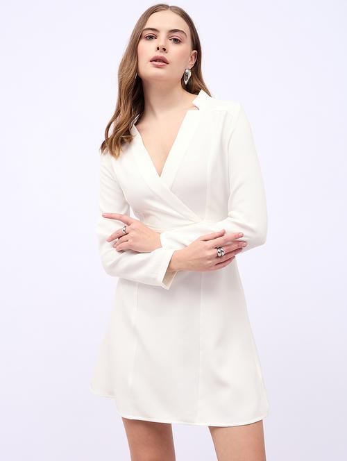 women solid long sleeves a-line dress - 21725317 -  Standard Image - 0