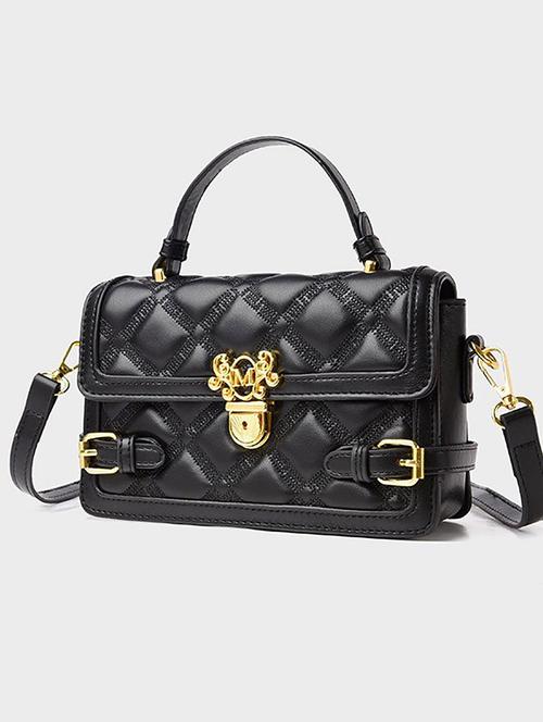 women black solid quilted sling bag - 21725328 -  Standard Image - 0